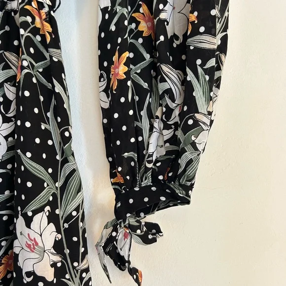 🌺 NWT MLM LABEL One Shoulder Dress Midi Sonata Black Floral Asteria Collection - Picture 4 of 9